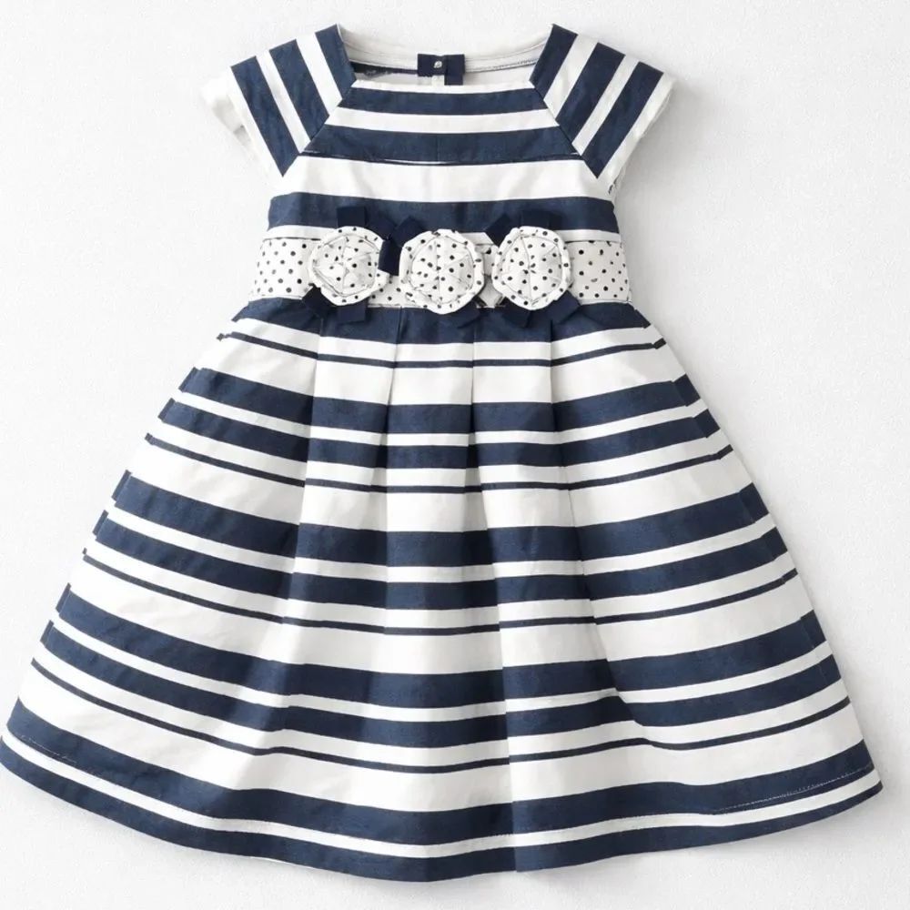 Maggie and Zoe blue and white stripe formal dress size 2T
